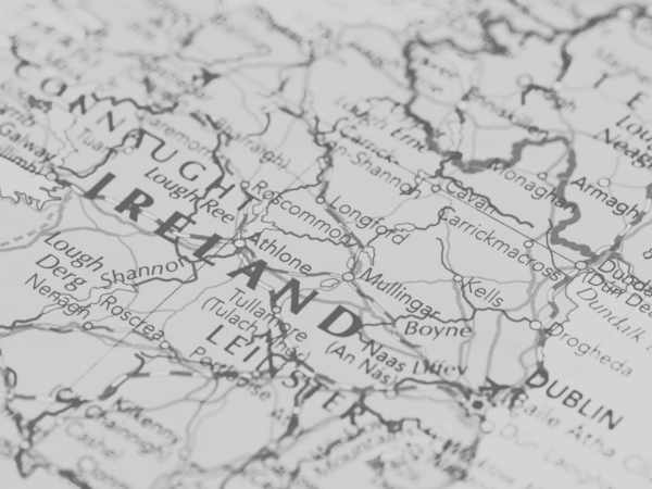 Zoomed in map of Ireland 